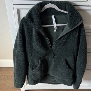 lululemon athletica Olive Green Sherpa Half-Zip Pullover
